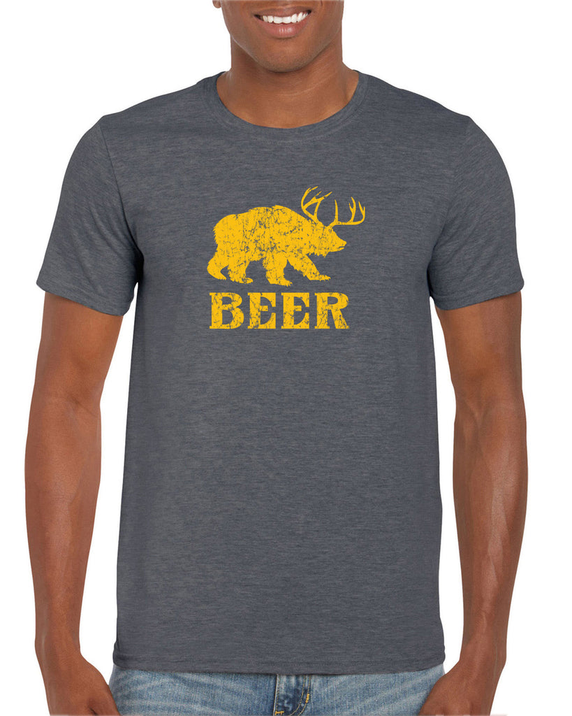 Beer Bear Deer Mens T-Shirt Party Costume Rude Vulgar Drunk Drinking Game College