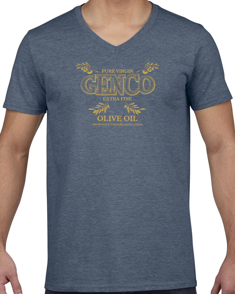 Genco Olive Oil Mens V-Neck Shirt Godfather Movie Mafia Mobster Don Corleone Halloween Costume