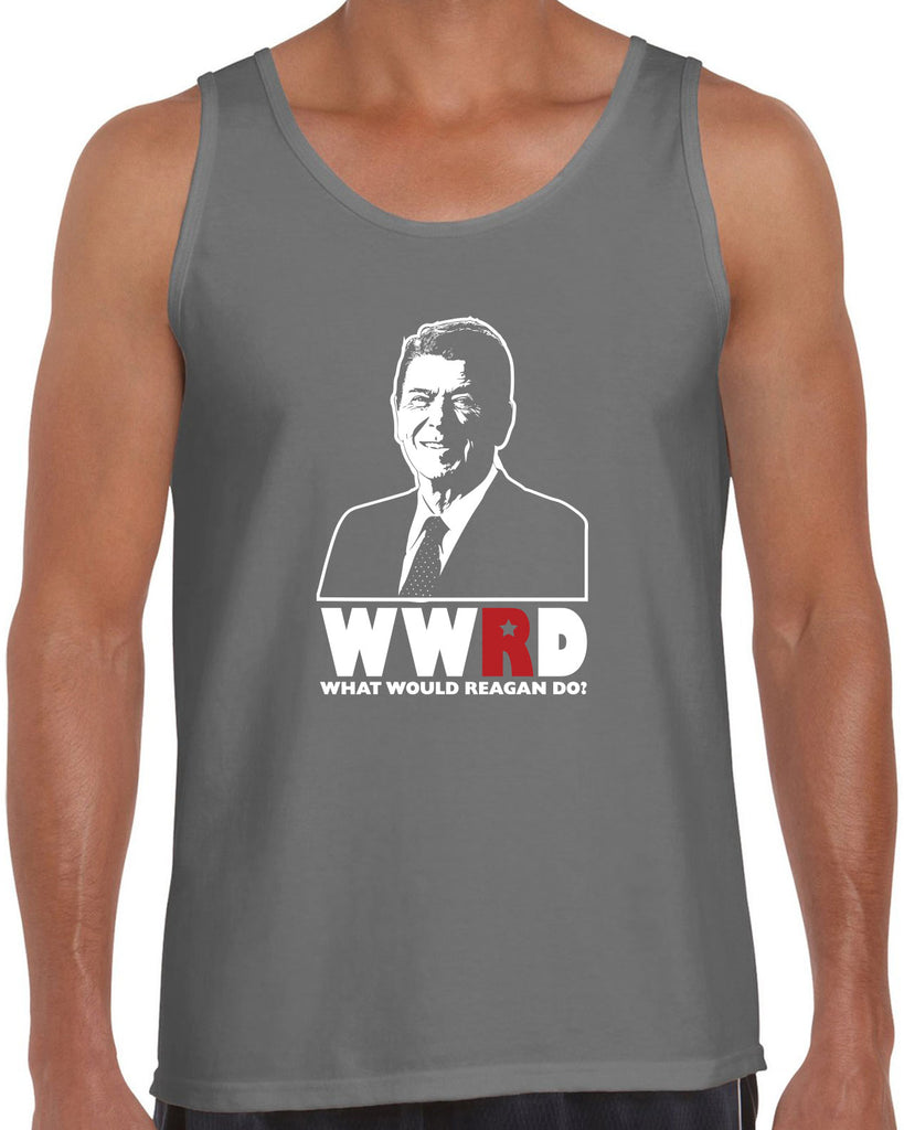What Would Reagan Do? Bush 1984 Tank Top election campaign rally president 80s party costume vintage retro