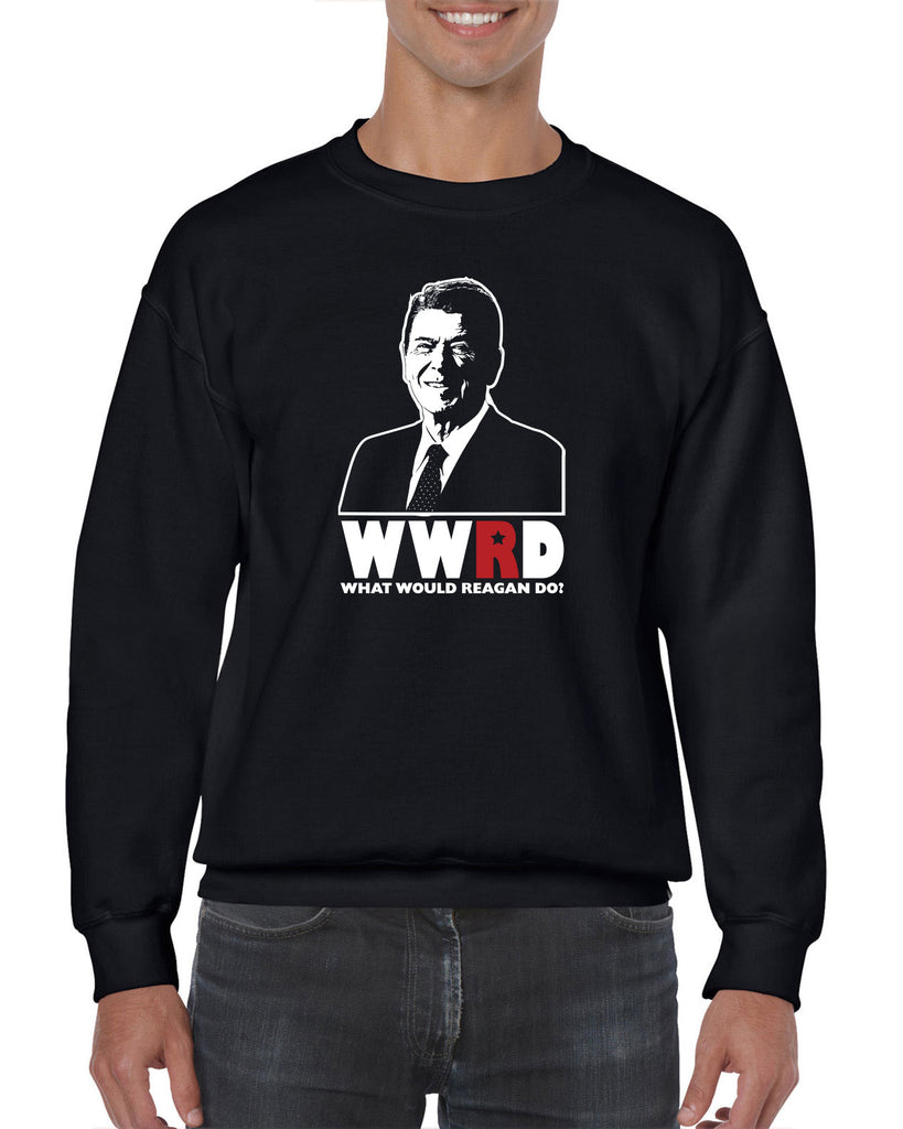 What Would Reagan Do? Bush 1984 Crew Sweatshirt election campaign rally president 80s party costume vintage retro