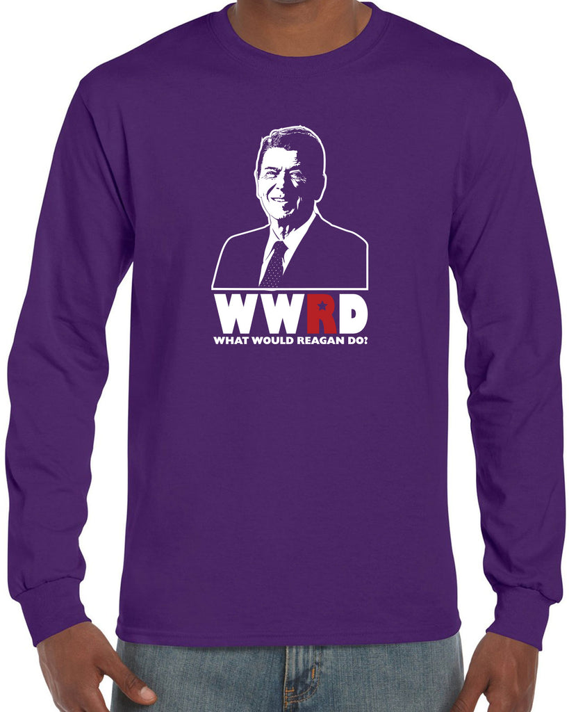 What Would Reagan Do? Bush 1984 Long Sleeve Shirt election campaign rally president 80s party costume vintage retro