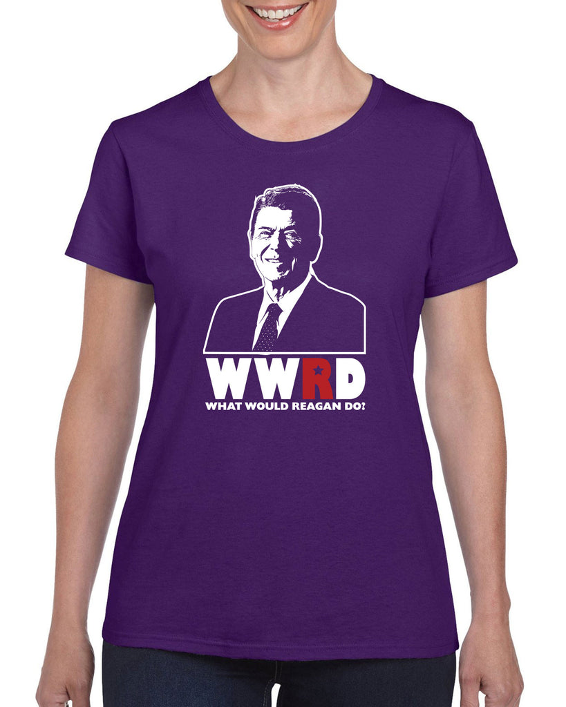 What Would Reagan Do? Bush 1984 Womens T-Shirt election campaign rally president 80s party costume vintage retro