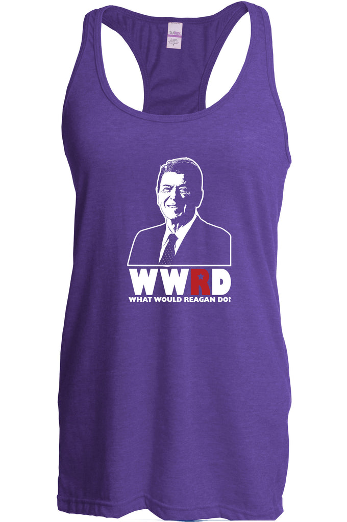 What Would Reagan Do? Bush 1984 Racer Back Tank Top racerback election campaign rally president 80s party costume vintage retro