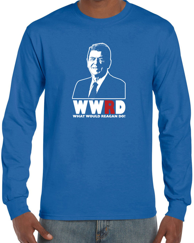 What Would Reagan Do? Bush 1984 Long Sleeve Shirt election campaign rally president 80s party costume vintage retro