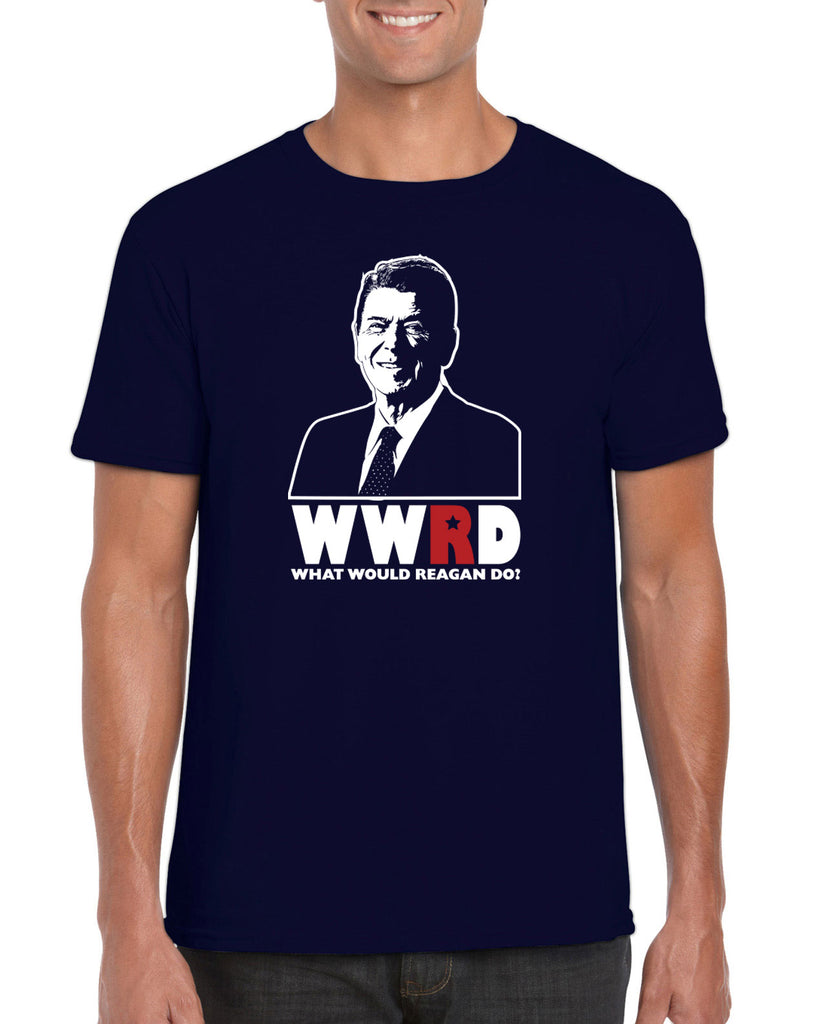 What Would Reagan Do? Bush 1984 Mens T-Shirt election campaign rally president 80s party costume vintage retro