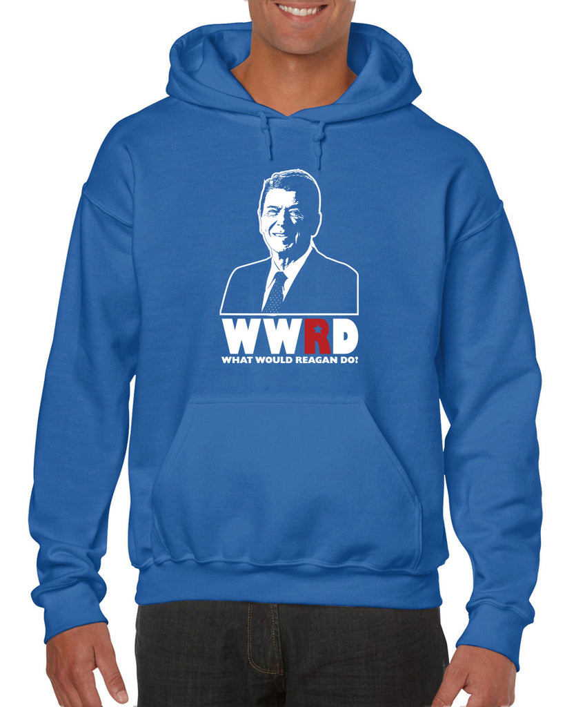 What Would Reagan Do? Bush 1984 Hoodie Hooded Sweatshirt election campaign rally president 80s party costume vintage retro