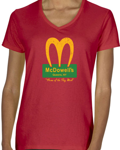McDowells Funny Womens V neck Shirt Coming To America 80s Movie Comedy Randy Watson Halloween Costume
