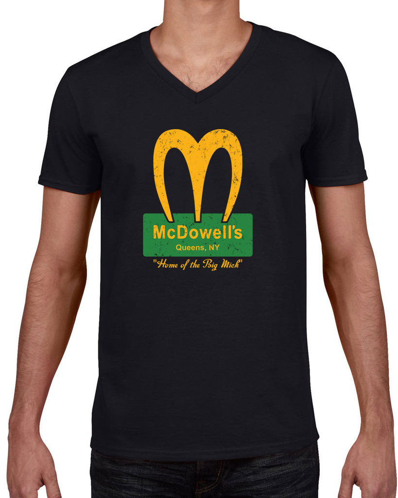 McDowells Funny Mens V Neck Shirt Coming To America 80s Movie Comedy Randy Watson Halloween Costume