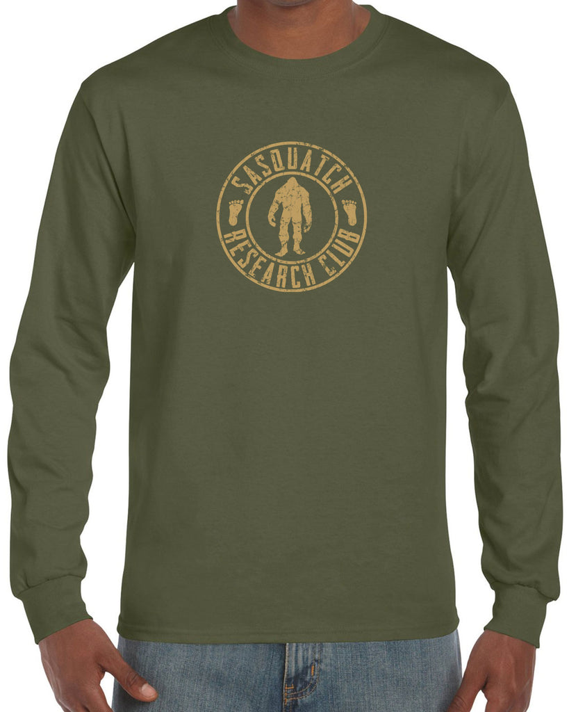 Sasquatch Research Club Long Sleeve Shirt Yeti Bigfoot Squatching Gone Squatchin Squatch College Party Vintage