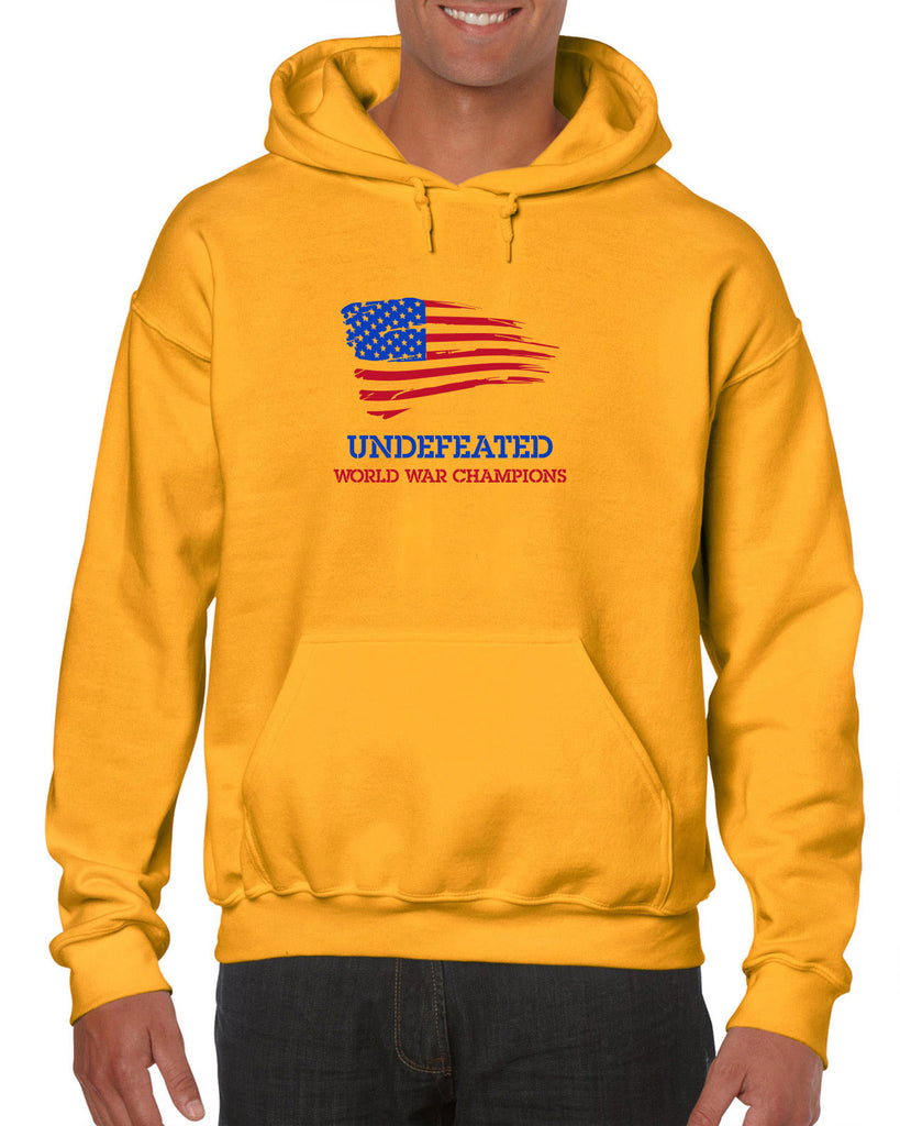 Undefeated World War Champions Hooded Sweatshirt Hoodie Army Military Marines Back to Back Navy America USA Vintage Retro