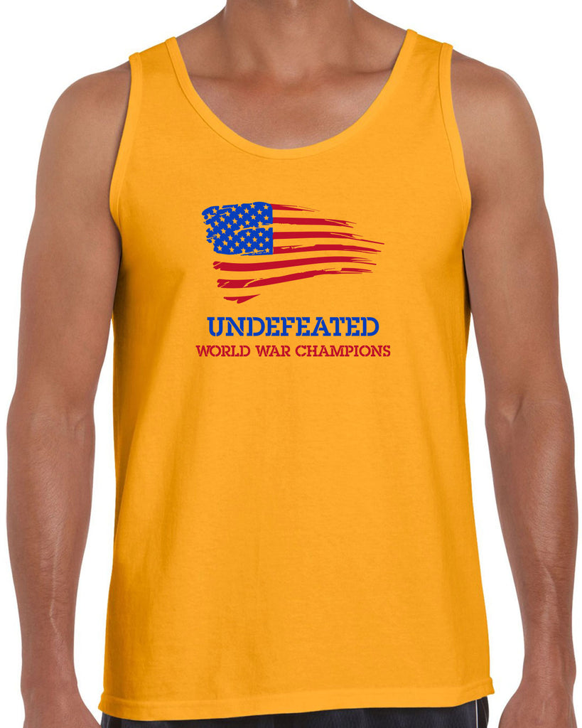 Undefeated World War Champions Tank Top Army Military Marines Back to Back Navy America USA Vintage Retro