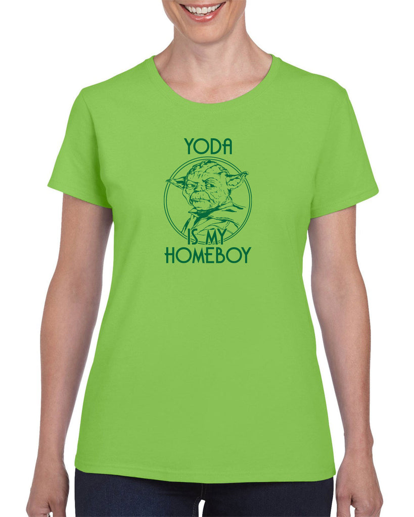 Yoda is my Homeboy Womens T-Shirt Jedi Star Wars Geek Nerd 80s Movie Lightsaber