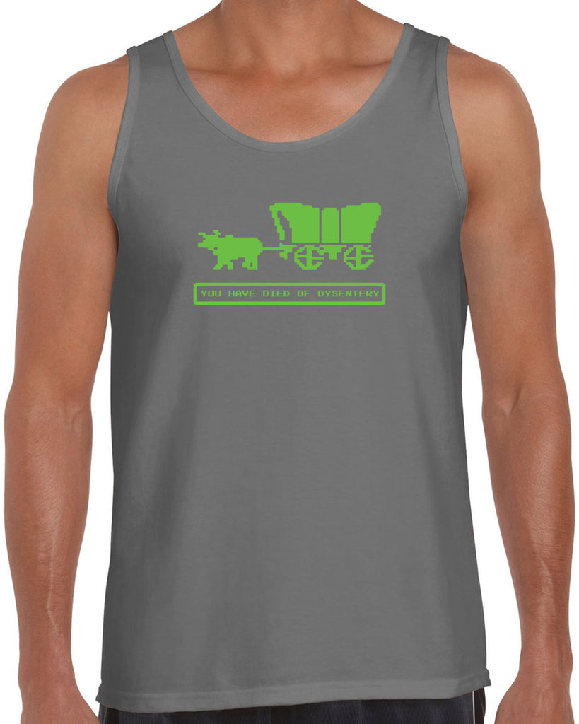 Died of Dysentery Tank Top Funny Video Computer Game Oregon Trail 80s Vintage Retro