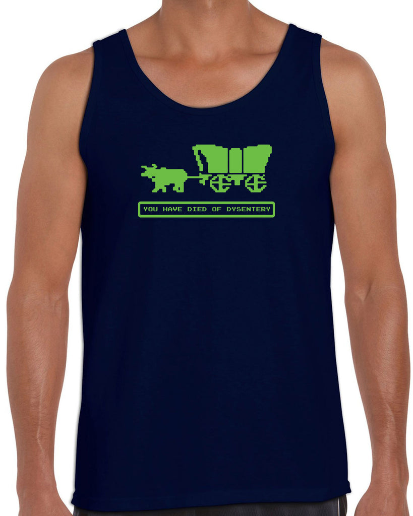 Died of Dysentery Tank Top Funny Video Computer Game Oregon Trail 80s Vintage Retro