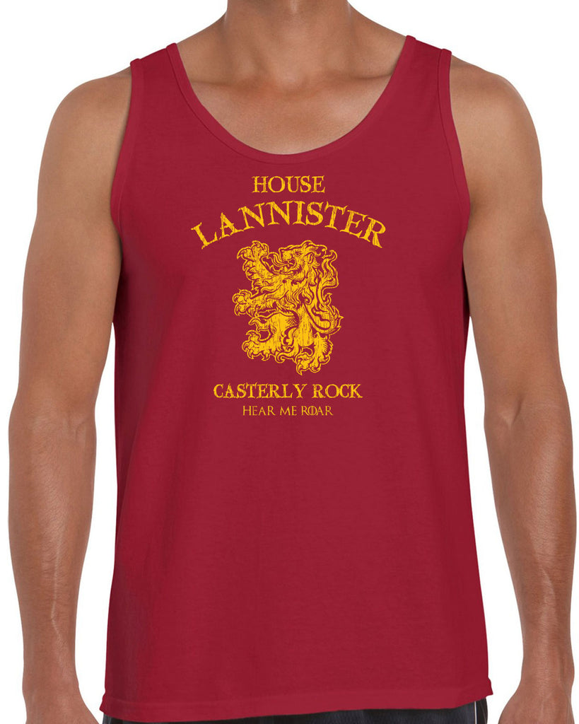 House Lannister Tank Top funny games of thrones casterly rock tywin tyrion westeros castle king golden lion sigil