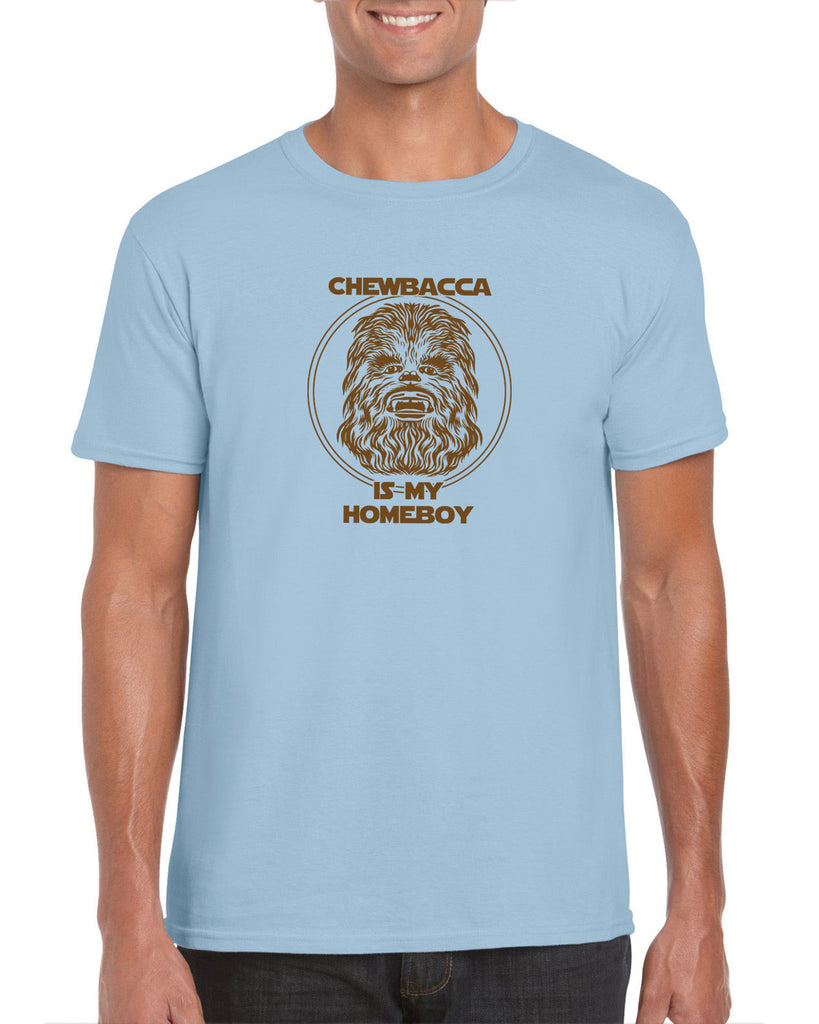 Chewbacca Is My Homeboy Mens T-Shirt Wookiee Star Wars Geek Nerd 80s Movie Sci Fi Jedi Han Solo