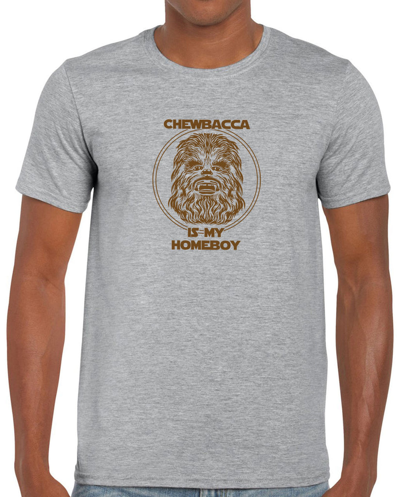 Chewbacca Is My Homeboy Mens T-Shirt Wookiee Star Wars Geek Nerd 80s Movie Sci Fi Jedi Han Solo