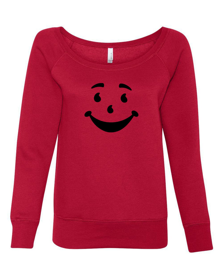 Women's Off the Shoulder Sweatshirt - Kool-Aide Smile