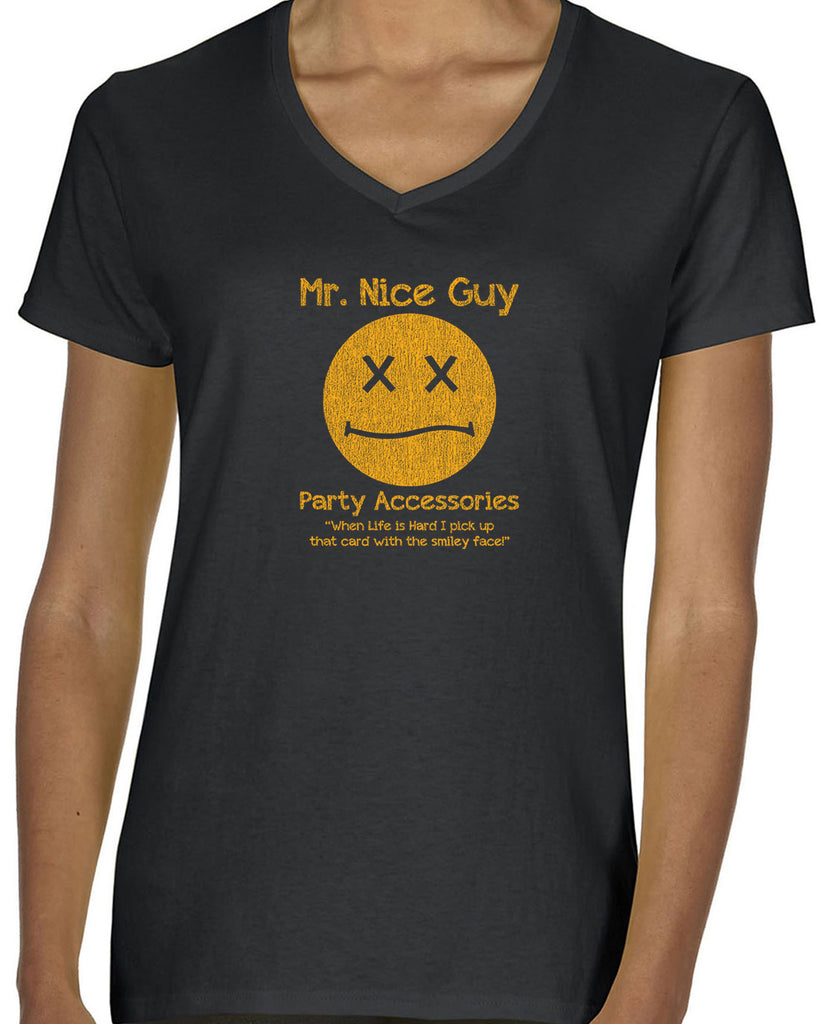 Women's Short Sleeve V-Neck T-Shirt - Mr. Nice Guy