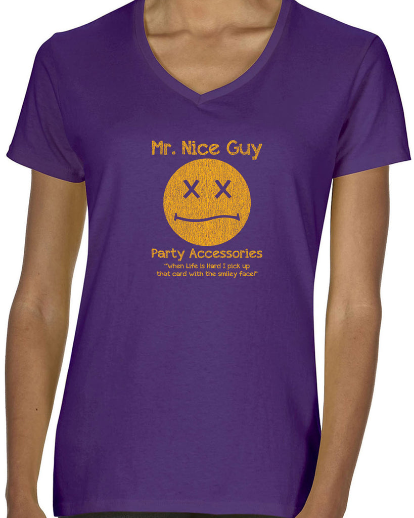 Women's Short Sleeve V-Neck T-Shirt - Mr. Nice Guy