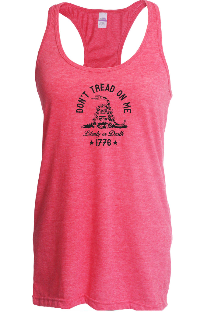 Don't Tread on Me Racer Back racerback Tank Top liberty or death 1776 america USA liberty independence freedom