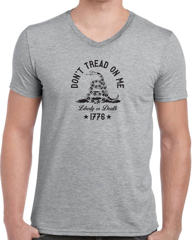 Don't Tread on Me Mens V-neck T-Shirt liberty or death 1776 america USA liberty independence freedom