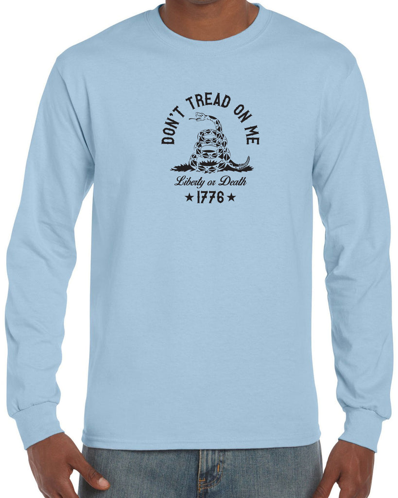 Don't Tread on Me Mens Long Sleeve Shirt liberty or death 1776 america USA liberty independence freedom