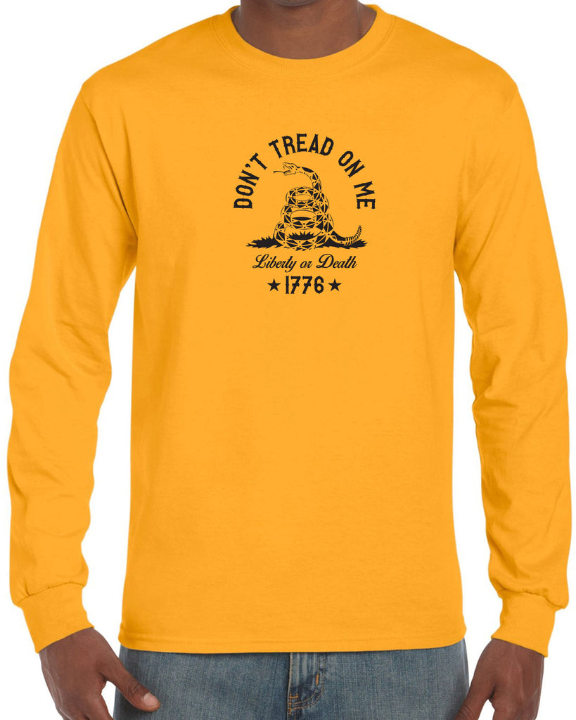 Don't Tread on Me Mens Long Sleeve Shirt liberty or death 1776 america USA liberty independence freedom