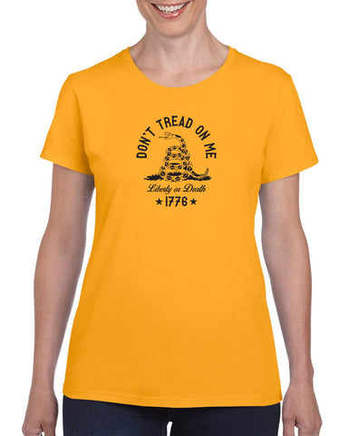 Don't Tread on Me Womens T-Shirt liberty or death 1776 america USA liberty independence freedom