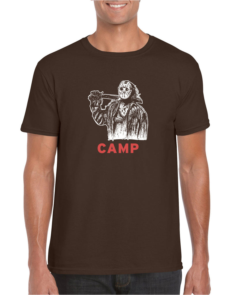 Camp Mens Short Sleeve Shirt camp crystal lake jason voorhees scary movie horror film 80s slasher halloween costume