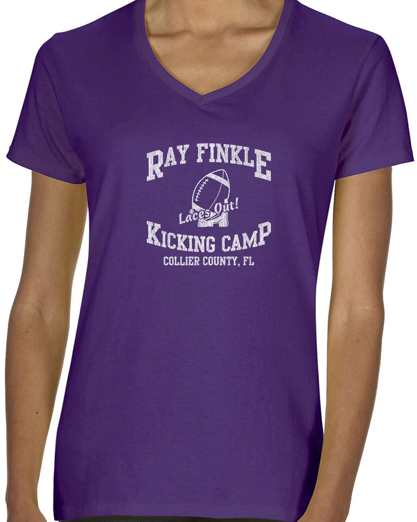 Ray Finkle Kicking Camp Womens V Neck Shirt Laces Out Dan Pet Detective 90s Movie College Party Football