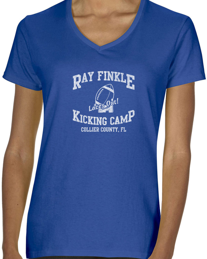 Ray Finkle Kicking Camp Womens V Neck Shirt Laces Out Dan Pet Detective 90s Movie College Party Football