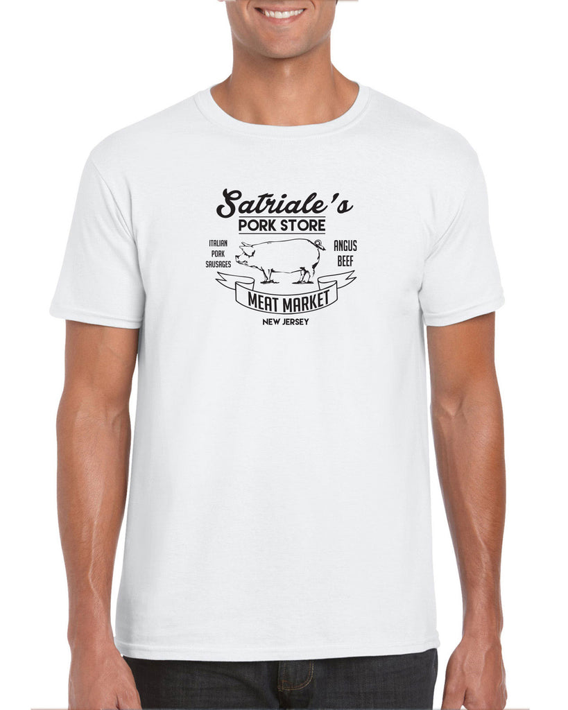 Satriales Pork Store Mens T-Shirt Mafia Mobsters Gangster The Sopranos Tv Show Tony New Jersey Bada Bing