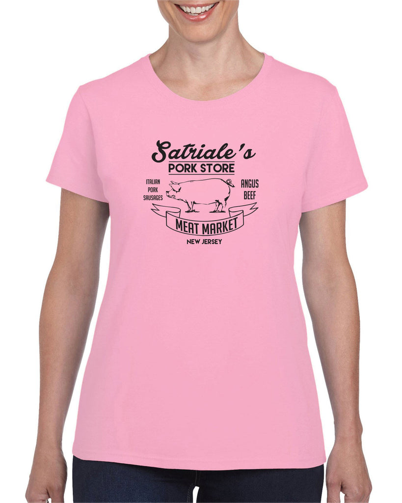 Satriales Pork Store Womens T-Shirt Mafia Mobsters Gangster The Sopranos Tv Show Tony New Jersey Bada Bing