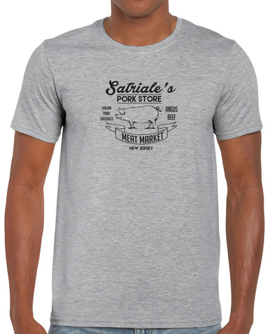 Satriales Pork Store Mens T-Shirt Mafia Mobsters Gangster The Sopranos Tv Show Tony New Jersey Bada Bing