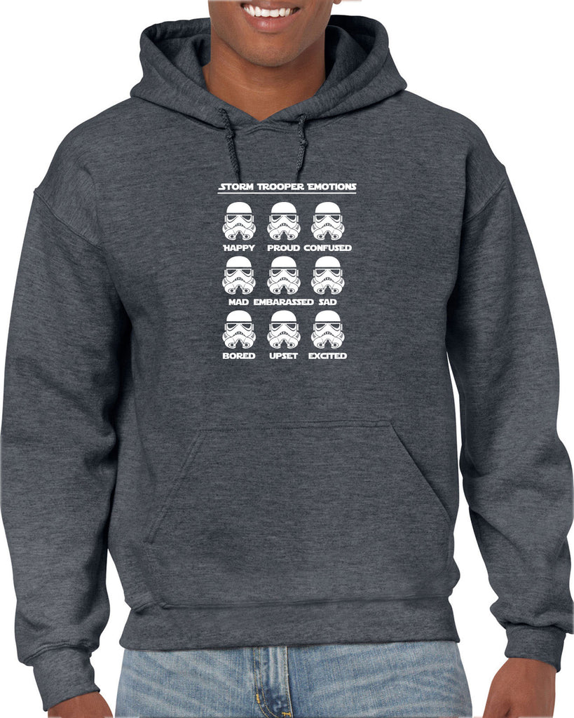 Storm Trooper Emotions Hoodie Hooded Sweatshirt Geek Nerd Star Wars 80s Dark Side Empire 