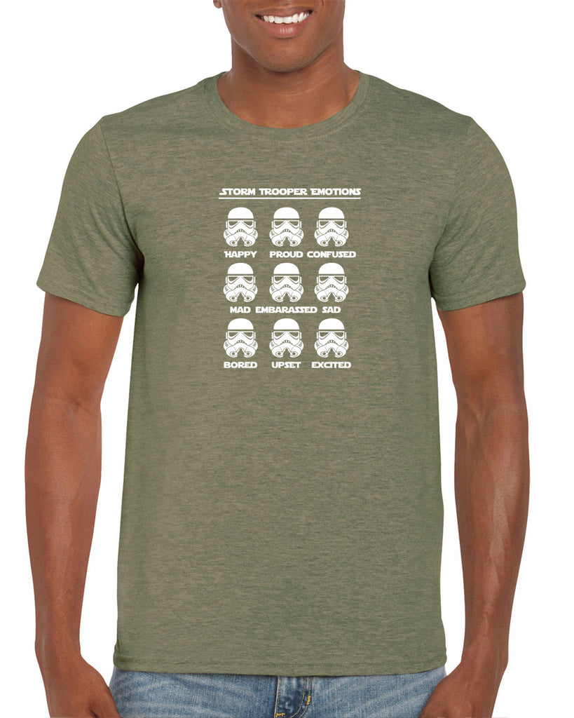 Storm Trooper Emotions Mens T-Shirt Geek Nerd Star Wars 80s Dark Side Empire