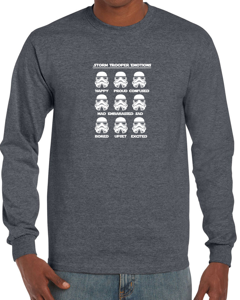 Storm Trooper Emotions Long Sleeve Shirt Geek Nerd Star Wars 80s Dark Side Empire