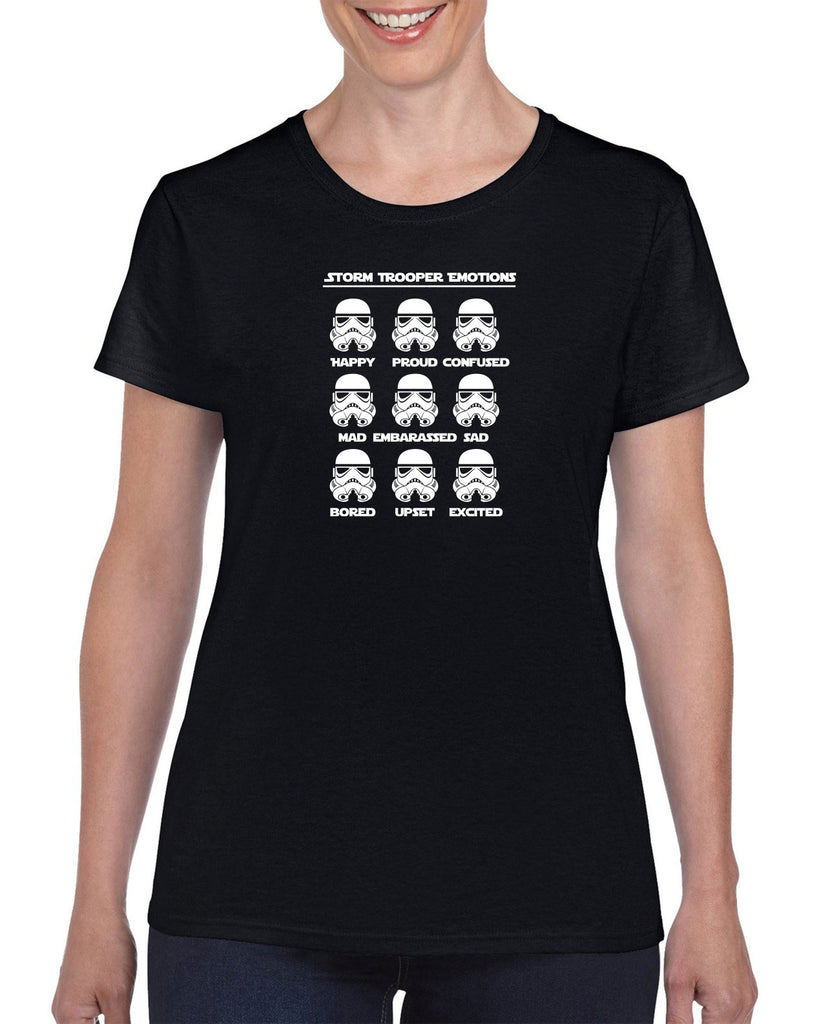Storm Trooper Emotions Womens T-Shirt Geek Nerd Star Wars 80s Dark Side Empire