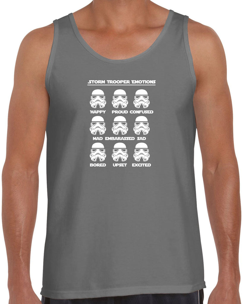 Storm Trooper Emotions Tank Top Geek Nerd Star Wars 80s Dark Side Empire
