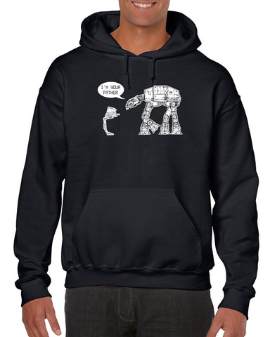 At At I'm your father I am Hoodie Hooded Sweatshirt imperial star walker wars dark side darth vader sci fi 80s nerd geek cosplay convention hot press apparel