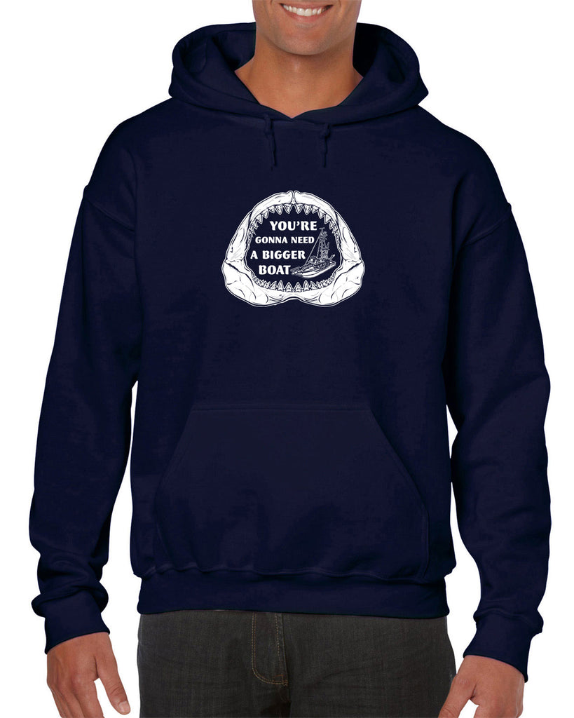 You're Gonna Need A Bigger Boat Hoodie Hooded Sweatshirt Funny Movie Jaws 70s Great White Quints Fishing Scary Movie