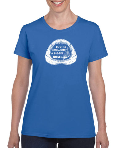 You're Gonna Need A Bigger Boat Womens T-Shirt Funny Movie Jaws 70s Great White Quints Fishing Scary Movie