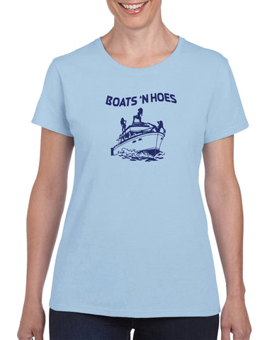 Boats N Hoes Womens T-Shirt Step Brothers Movie Prestige Worldwide Funny Music Party