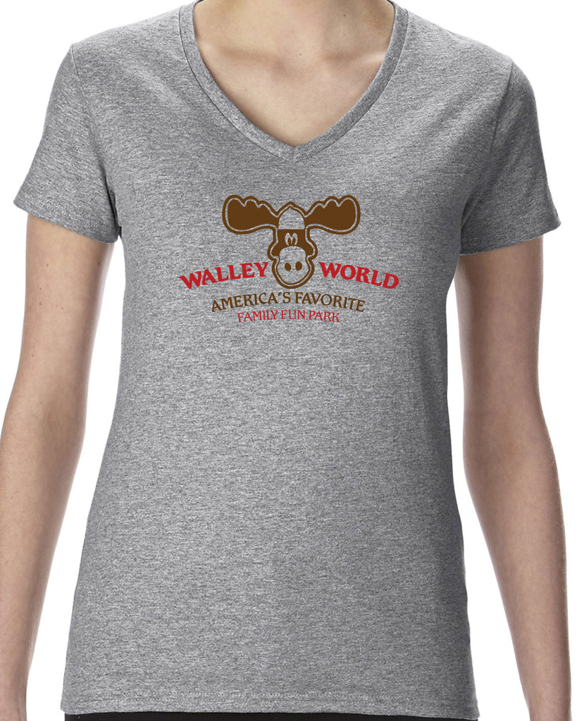 Walley World Family Fun Park Womens V Neck Shirt Griswold Family Vacation 80s Movie Costume Vintage Retro