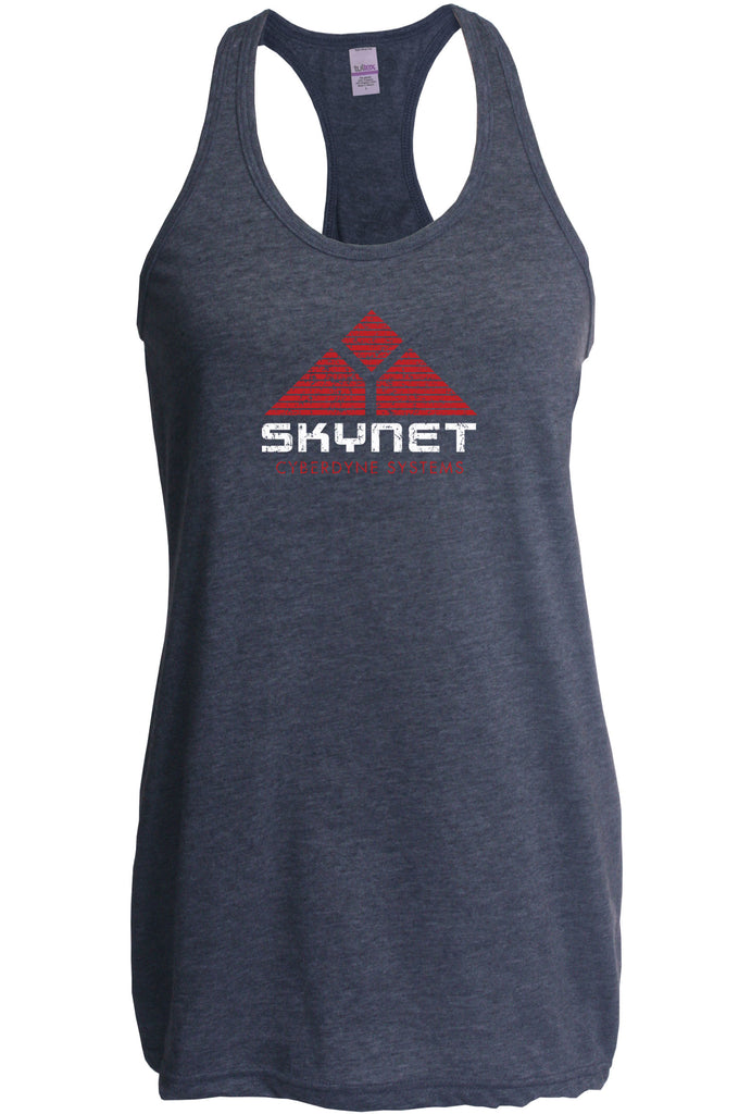 Skynet Cyberdyne Systems Racer Back Tank Top Racerback Terminator 90s 80s Judgement Day Movie Vintage Retro