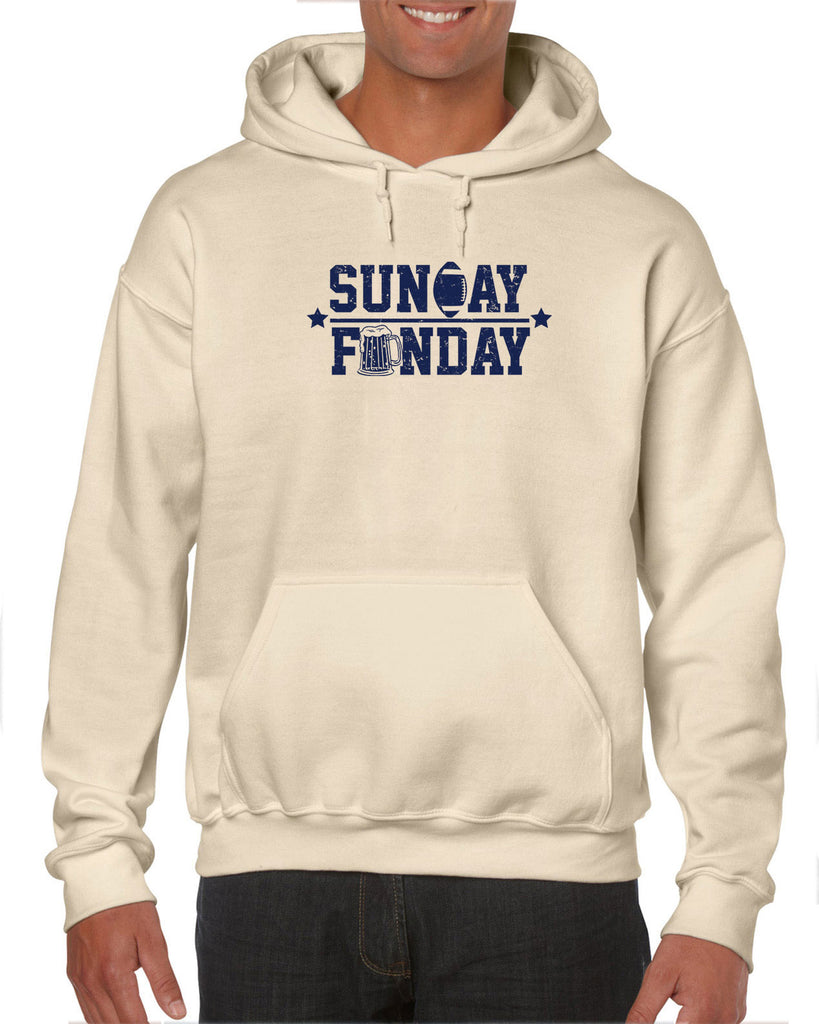 Sunday Funday Hoodie Hooded Sweatshirt Football Party Sports Touchdown College Vintage Retro