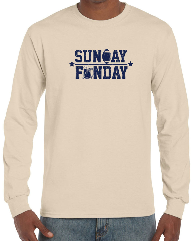 Sunday Funday Long Sleeve Shirt Football Party Sports Touchdown College Vintage Retro