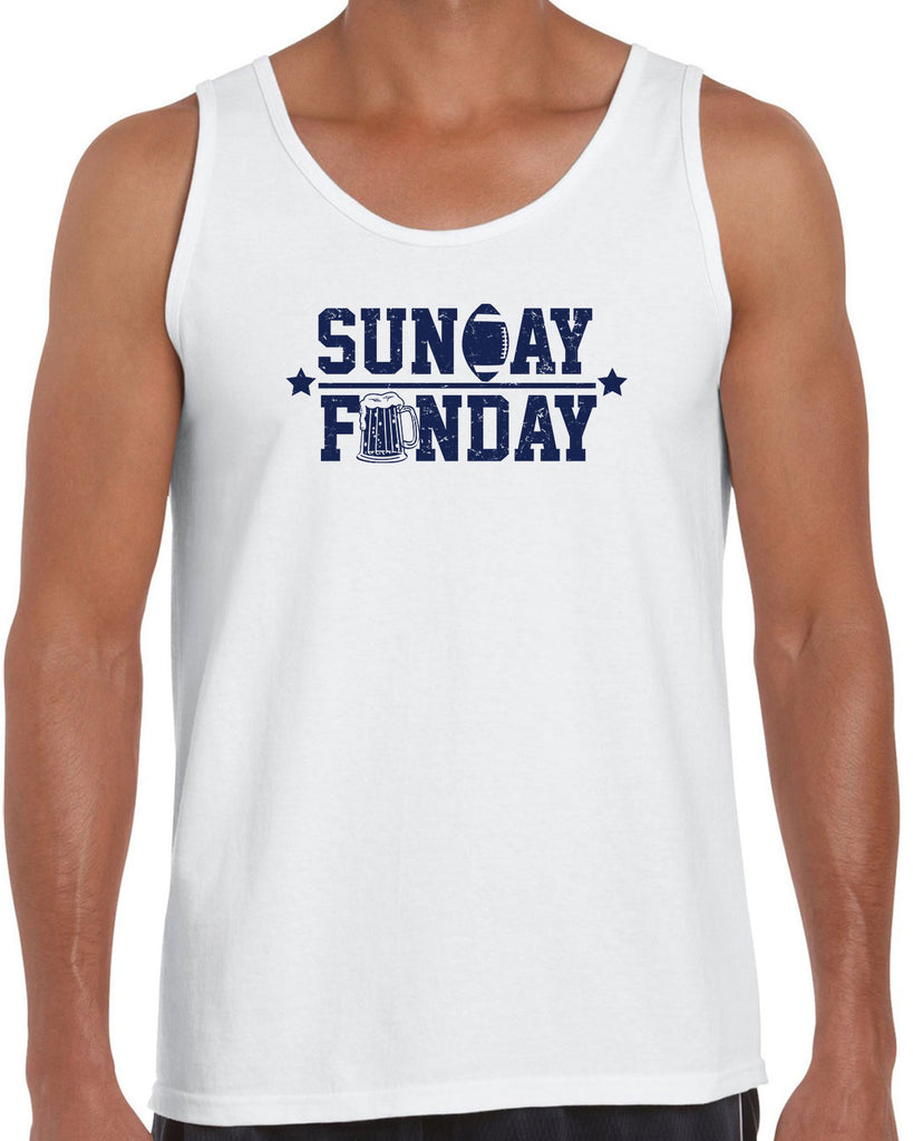 Sunday Funday Tank Top Football Party Sports Touchdown College Vintage Retro