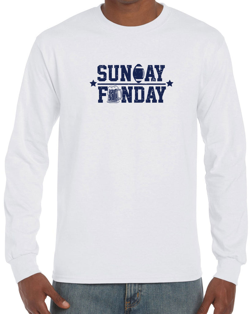 Sunday Funday Long Sleeve Shirt Football Party Sports Touchdown College Vintage Retro